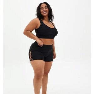 New! Torrid sz 2 Active‎ Strappy Side Swim Bathing Suit Shorts 2X